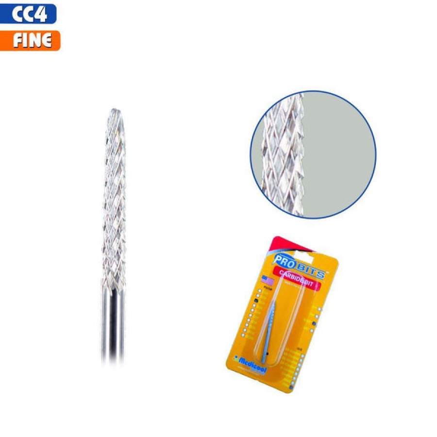 Medicool Bits | Pro Bit - Carbide Silver Under Nail Cleaner - Cc4 Fine