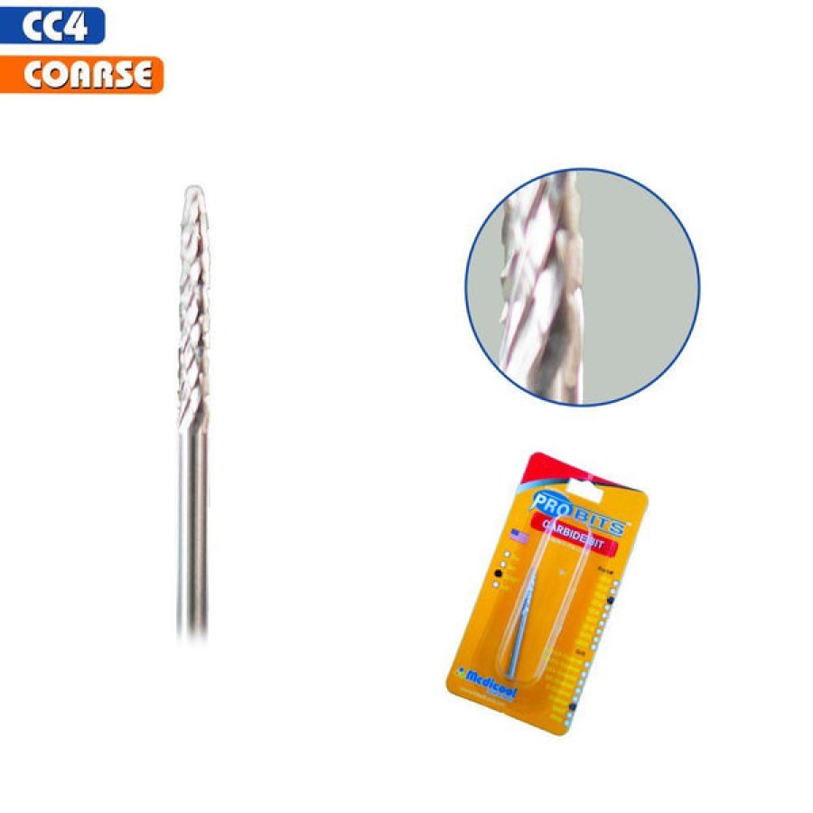 Medicool Bits | Pro Bit - Carbide Silver Under Nail Cleaner - Cc4 Coarse