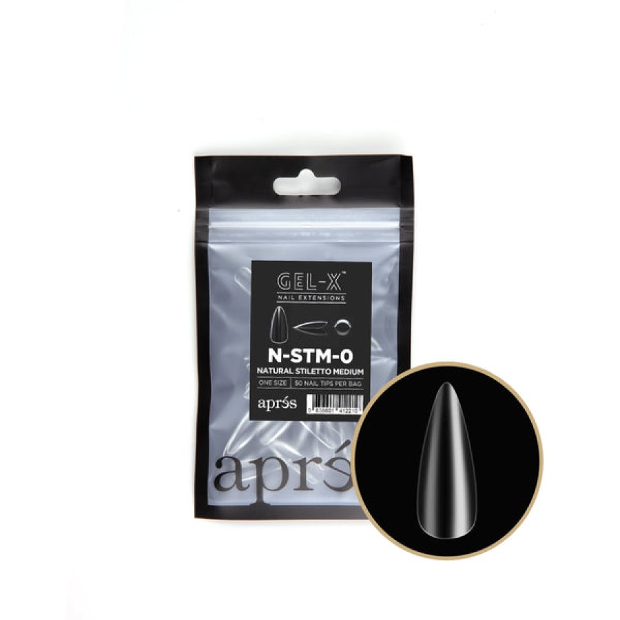 Aprés Gel-X Tips | Gel-X Tips Refill Bags Natural Stiletto Medium