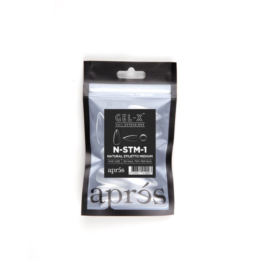 Aprés Gel-X Tips | Gel-X Tips Refill Bags Natural Stiletto Medium