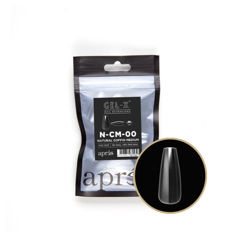 Aprés Gel-X Tips | Gel-X Tips Refill Bags Natural Coffin Medium