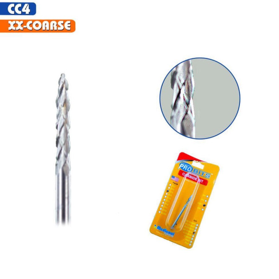 Medicool Bits | Pro Bit - Carbide Silver Under Nail Cleaner - Cc4 Xx-Coarse