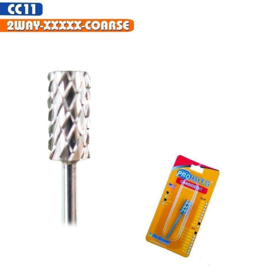 Medicool Bits | Pro Bit - Carbide Silver Barrel Large Two-Way 3/32" Shaft - Cc11 Xxxxx-Coarse